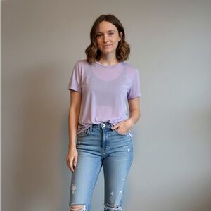 Eddie Bauer Lavender Short Sleeve Tee | Size Large